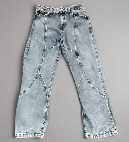 PacSun ‘Medium Indigo’ Cargo Baggy Jeans (W-30,L-32)